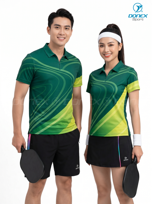 Áo thể thao nam MC-9166-31-01 Xanh lục bảo phối trắng